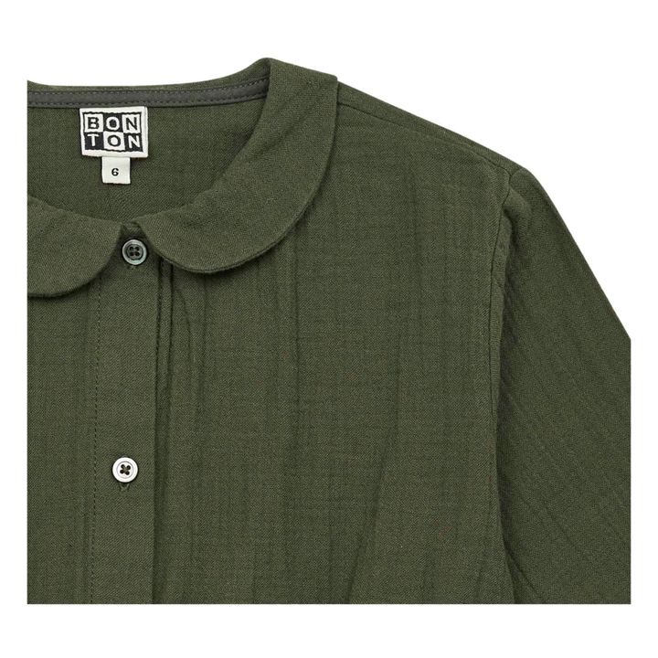 Kleid Bio-Baumwollgaze | Khaki- Produktbild Nr. 1