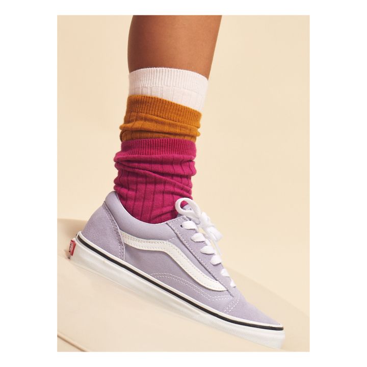 Heather Grey & Berry Organic Cotton Socks - Set of 2- Product image n°1