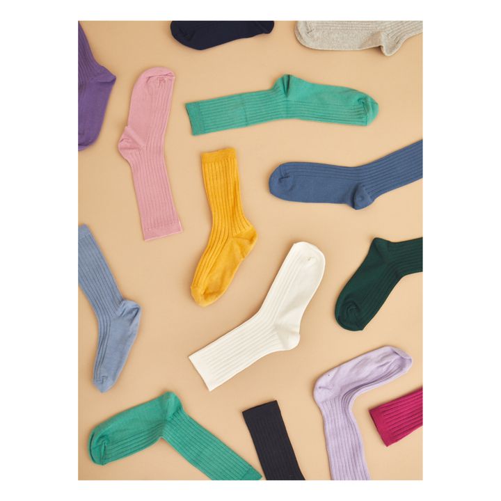 Heather Grey & Berry Organic Cotton Socks - Set of 2- Product image n°2