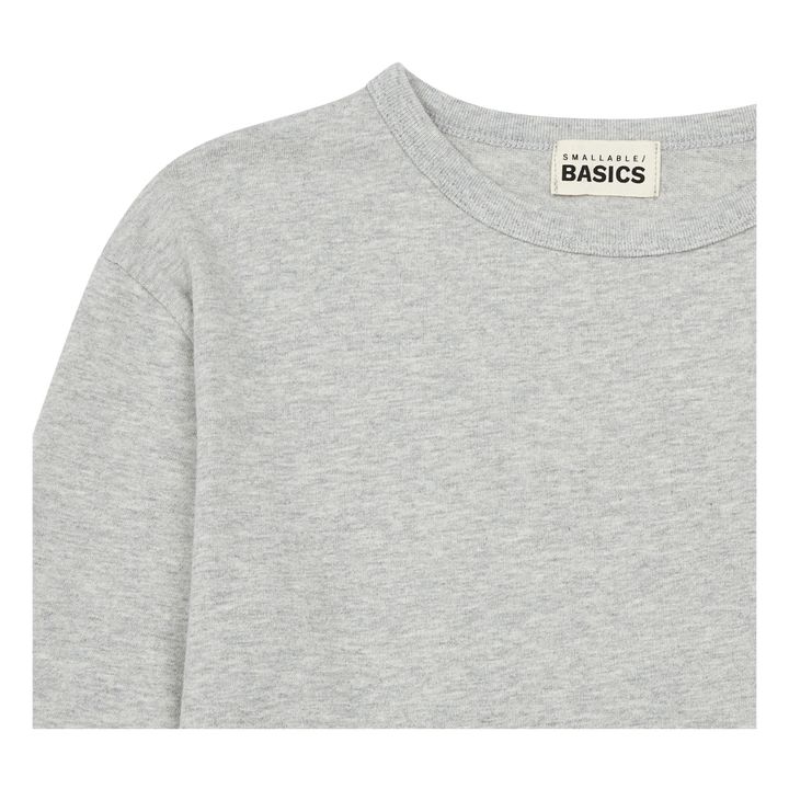 Long Sleeve Organic Cotton Pyjama T-shirt | Gris Jaspeado- Imagen del producto n°4