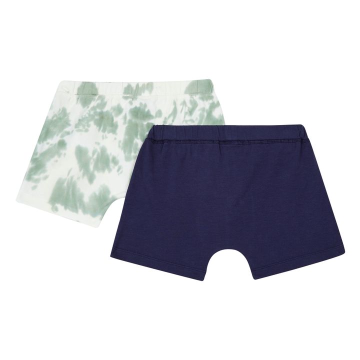 Organic Cotton Boxers - Set of 2 Green Marble- Product image n°2