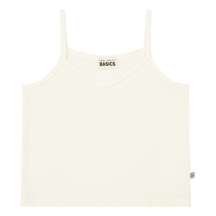 Débardeur Côtelé Coton Bio | Blanc cassé- Image produit n°0