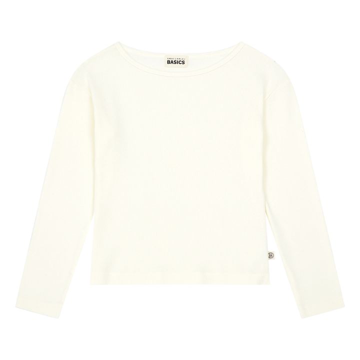 Ribbed Organic Cotton T-shirt Off white- Product image n°0