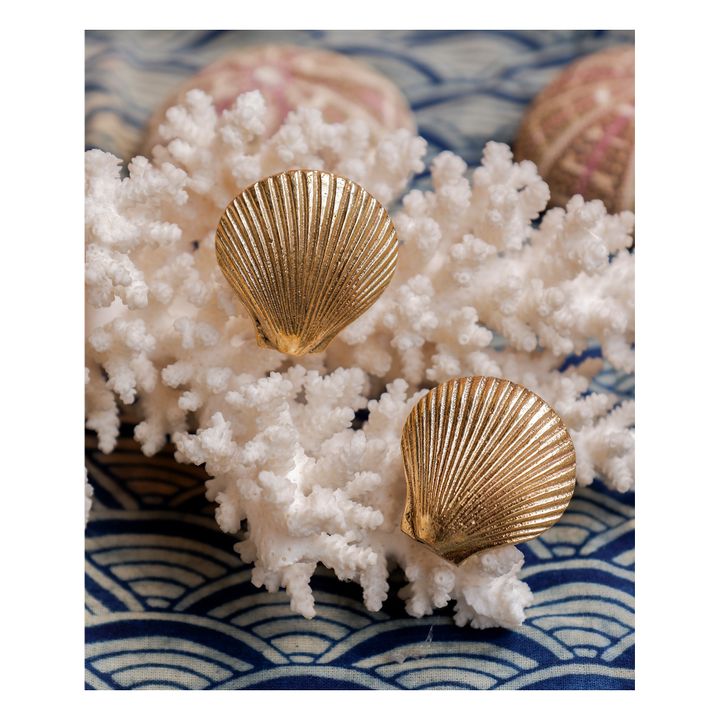 Poignée de porte en laiton Shell | Doré- Image produit n°3