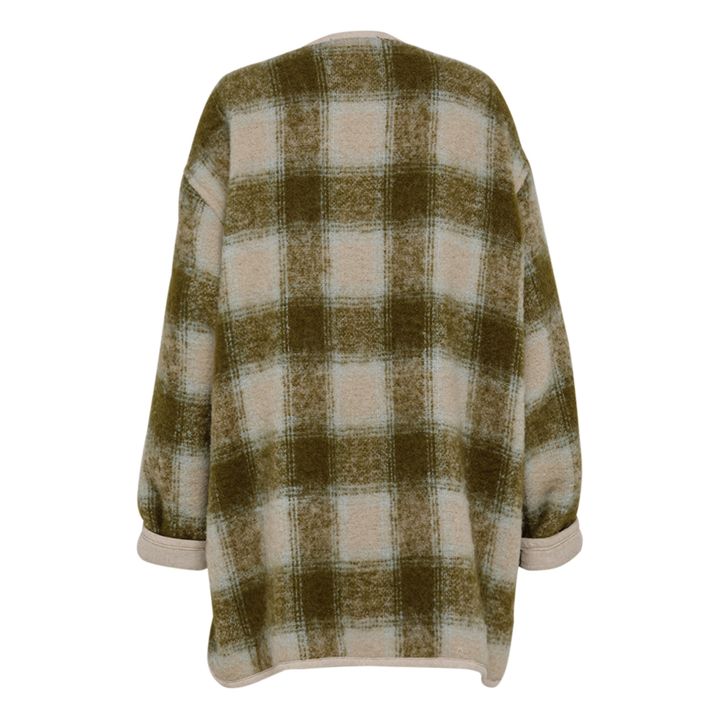 Checkered Woollen Coat | Verde militare- Immagine del prodotto n°3