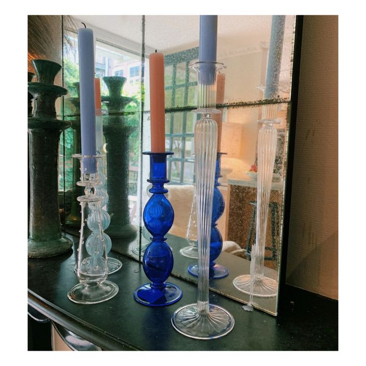 Bougeoir Harbor en verre | Bleu- Image produit n°1