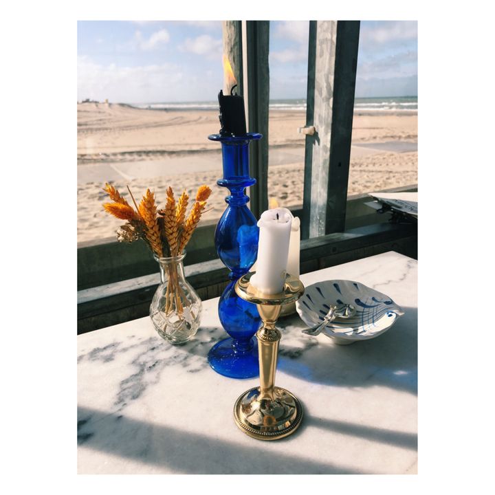 Harbor Glass Candle Holder Blu- Immagine del prodotto n°4