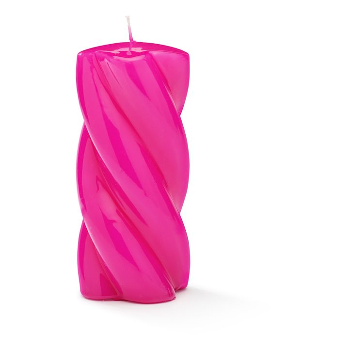 Candela intrecciata, modello: Blunt, dimensioni: 15cm | Fuscia- Immagine del prodotto n°0