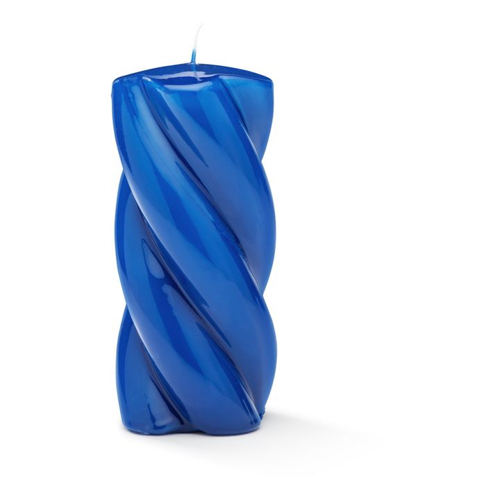 Candela intrecciata, modello: Blunt, dimensioni: 15cm | Blu elettrico- Immagine del prodotto n°0