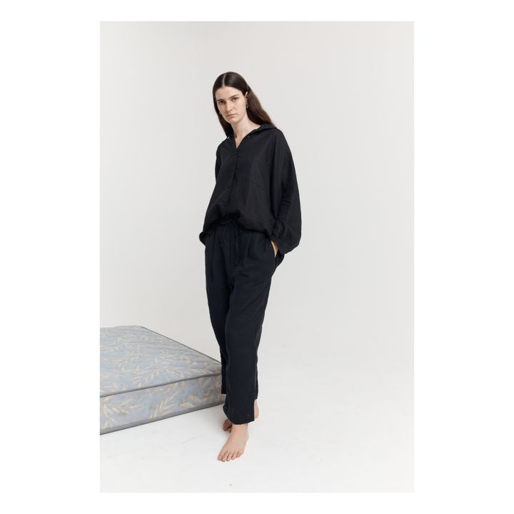 The Raglan Linen Top and Bottom Set | Negro- Imagen del producto n°1
