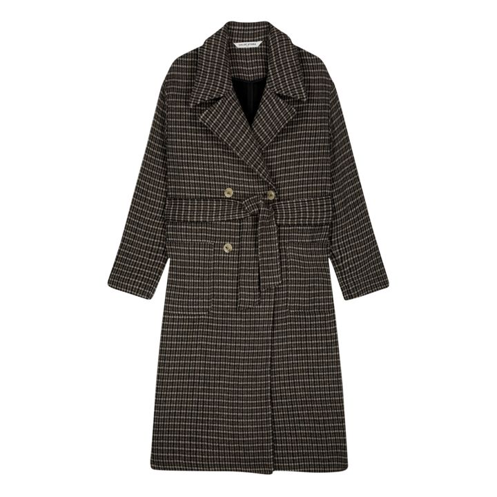 Galia Checked Woollen Coat Verde Kaki- Imagen del producto n°0
