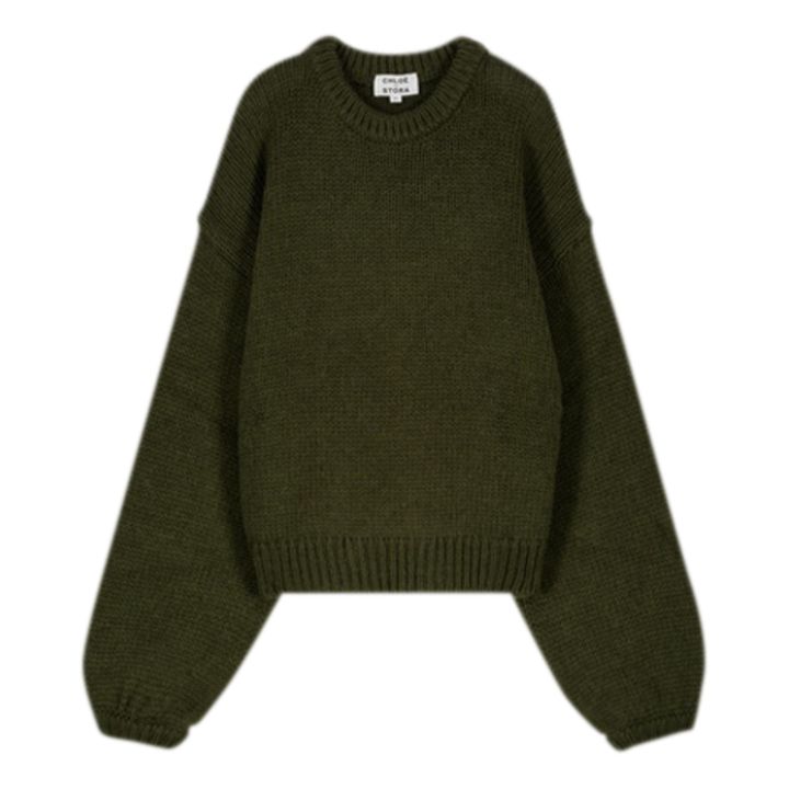 Pull Salomé Laine Alpaga | Vert kaki- Image produit n°1