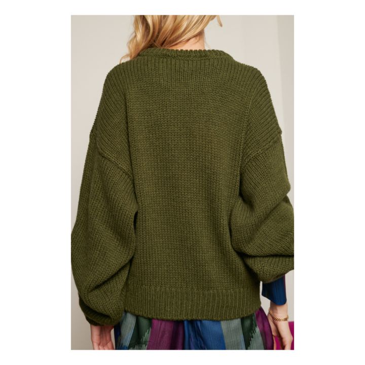 Pull Salomé Laine Alpaga | Vert kaki- Image produit n°2