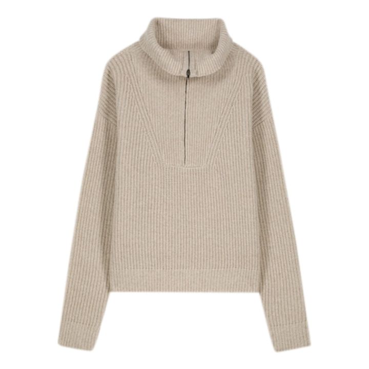 Samuel Merino Wool Jumper | Beige- Immagine del prodotto n°1