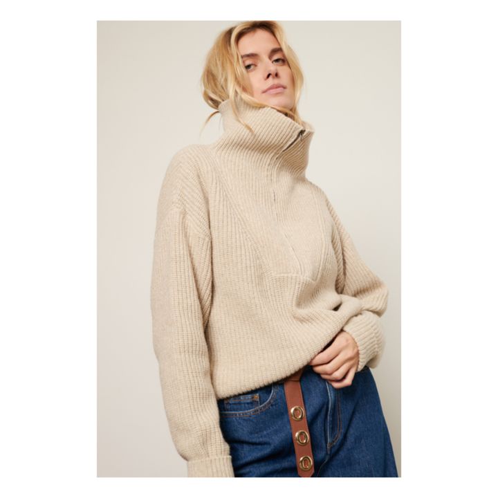 Samuel Merino Wool Jumper | Beige- Immagine del prodotto n°0