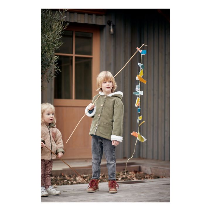 Manteau Velours Côtelé Fourré Andrea | Vert- Image produit n°2