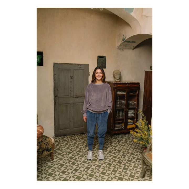 Charles Organic Cotton Velour Joggers Azul- Imagen del producto n°2