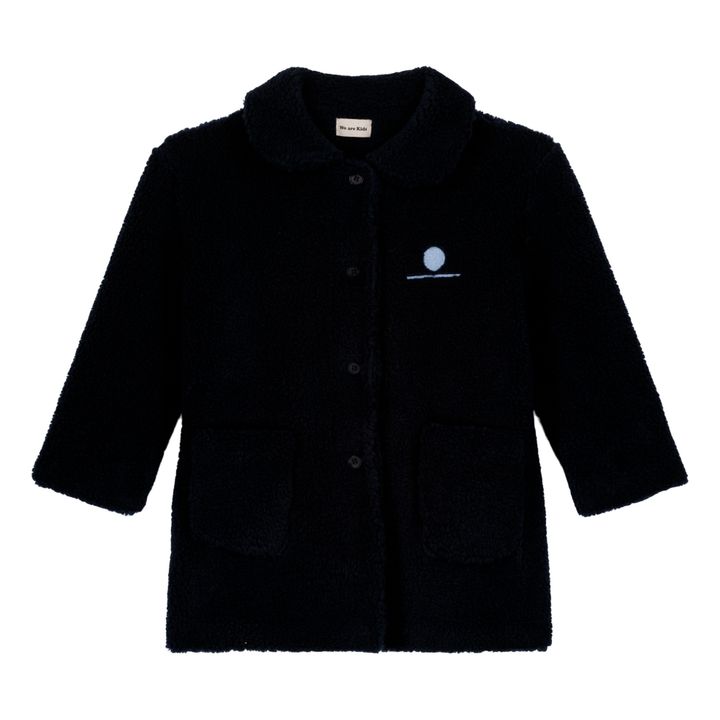 Manteau Façon Fourrure Polyester Recyclé Claudine | Bleu nuit- Image produit n°0
