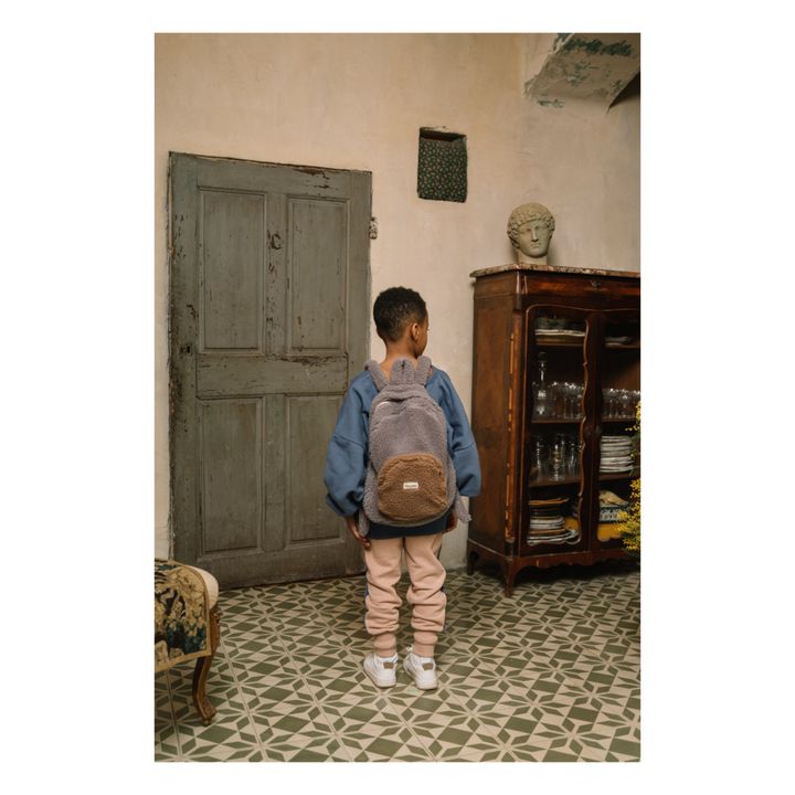 Ella Faux Fur Backpack Grey- Product image n°1