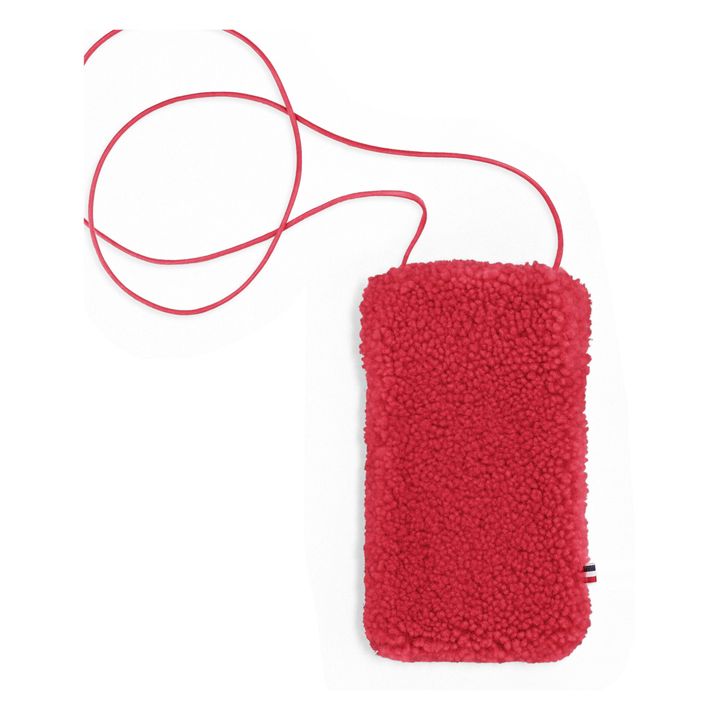 Etui Téléphone Peau Lainée Mérinos - Collection Adulte - Rose- Image produit n°0