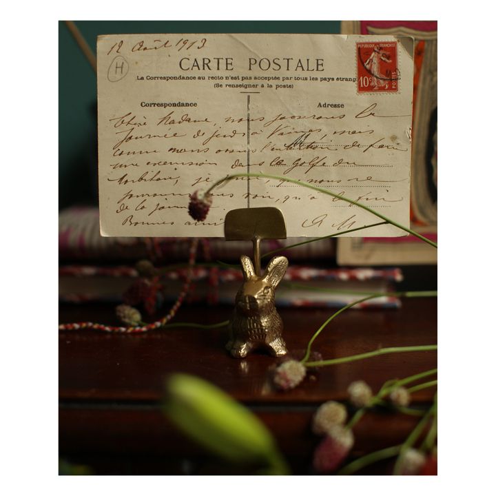 Porte-carte en laiton mat Raffy Rabbit | Gold- Image produit n°2