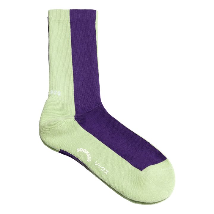 Organic Cotton Two-Tone Socks Purple- Product image n°0