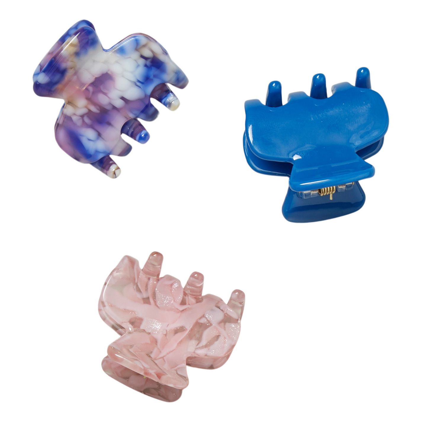 Minta Mini Hair Clips - Set of 3 Blu- Immagine del prodotto n°0