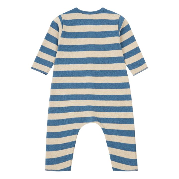 Striped Knit Jumpsuit Blue- Product image n°1