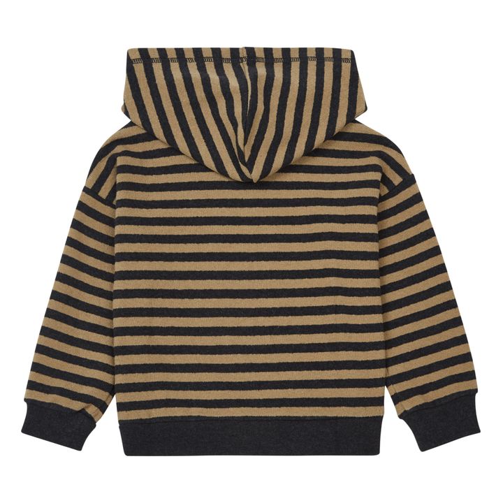 Pull à Capuche Maille Rayé | Gris anthracite- Image produit n°2
