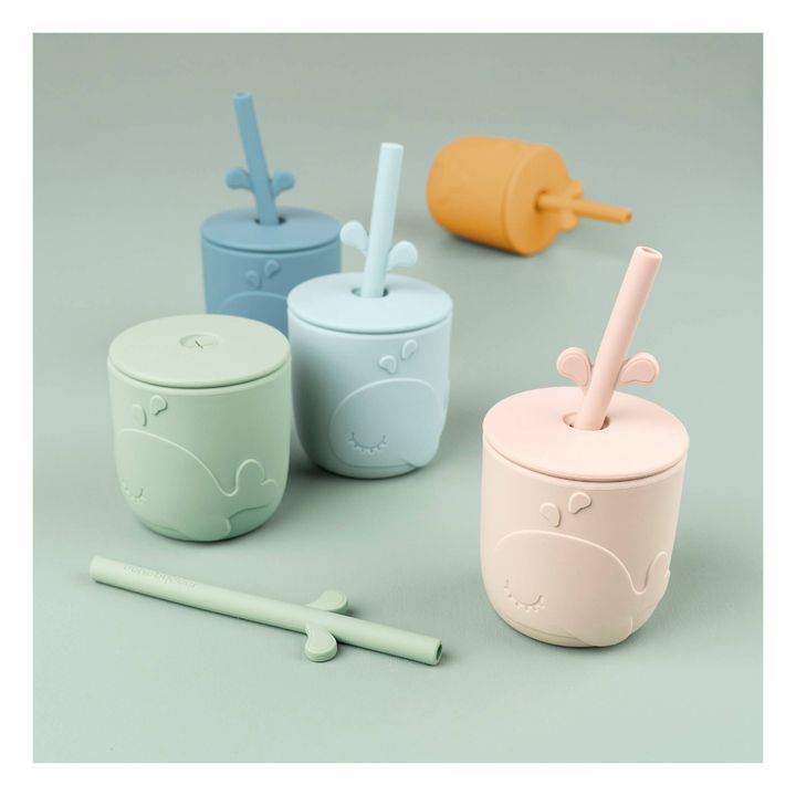 Wally Cups with Straws - Set of 2 | Blue- Product image n°1