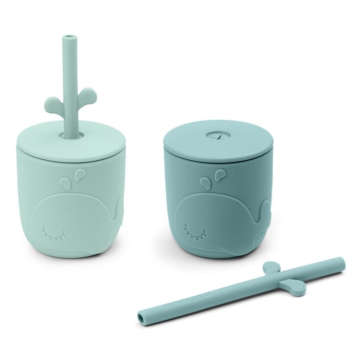 Wally Cups with Straws - Set of 2 | Blue- Product image n°2