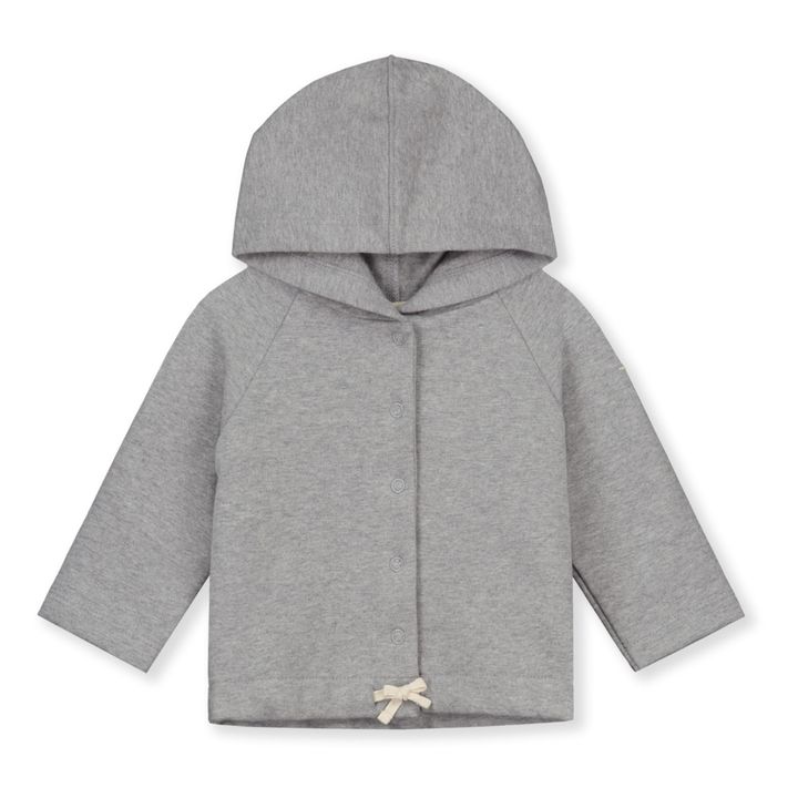 Gilet à Capuche Baby Coton Bio | Gris- Image produit n°0