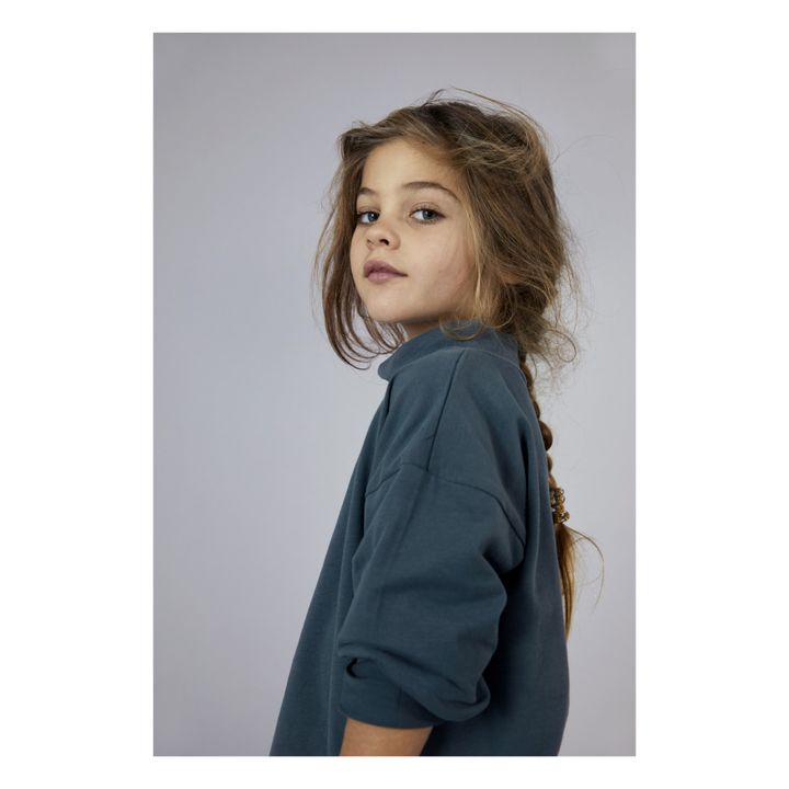 Organic Cotton Striped Turtleneck T-shirt Graublau- Produktbild Nr. 3