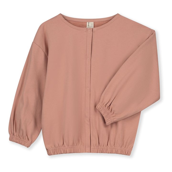 Cardigan Manches Bouffantes Bio Rose- Image produit n°7