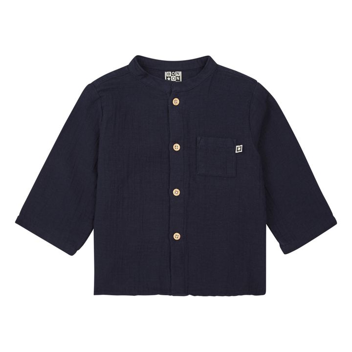 Chemise Gaze de Coton Bio Inter | Bleu marine- Image produit n°0