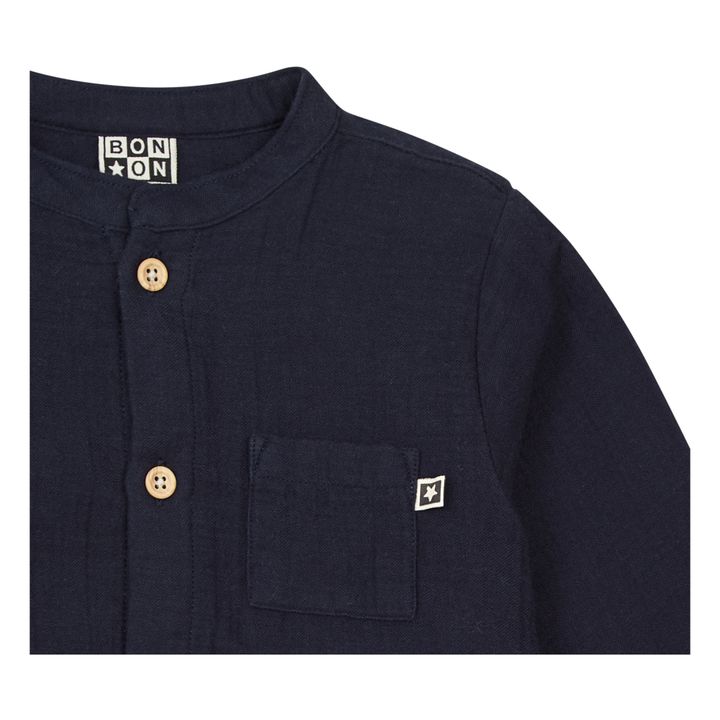 Chemise Gaze de Coton Bio Inter | Bleu marine- Image produit n°1