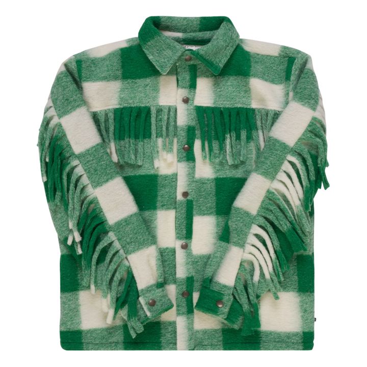 Fringed Checked Jacket | Verde- Imagen del producto n°0