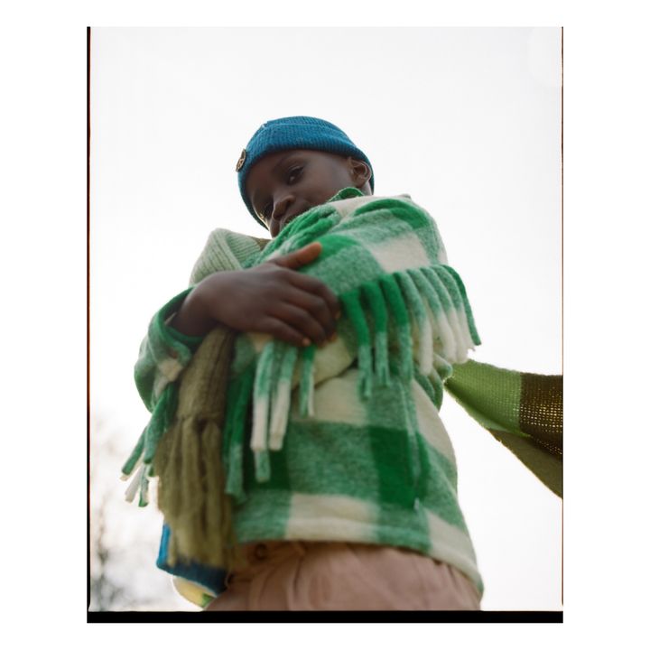 Fringed Checked Jacket | Verde- Imagen del producto n°3