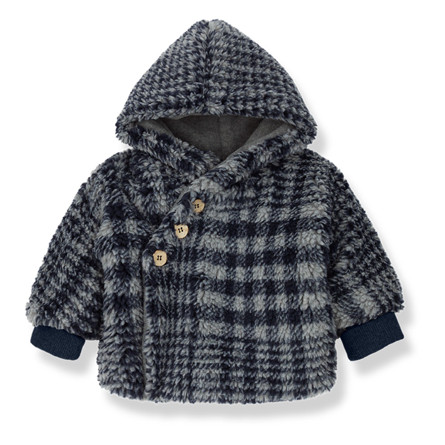Ethan Faux Fur Coat | Azul Marino- Imagen del producto n°0