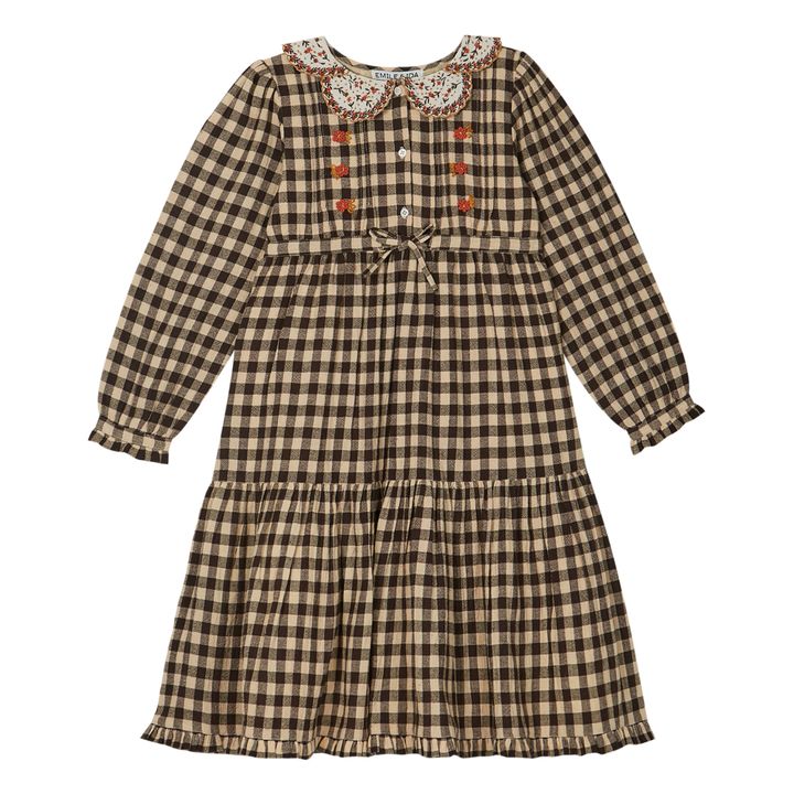 Gingham Dress | Beige- Imagen del producto n°0
