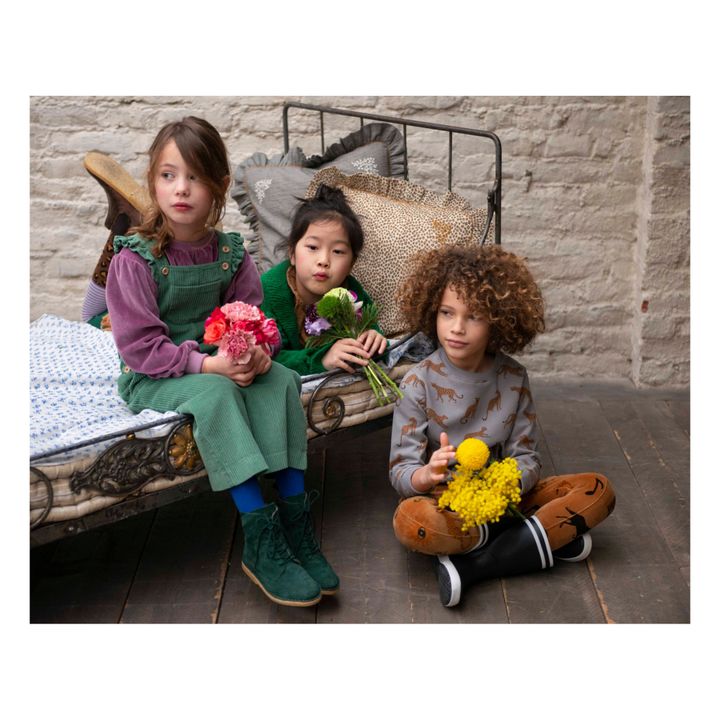 Botines con cordones de piel Emi | Verde- Imagen del producto n°1