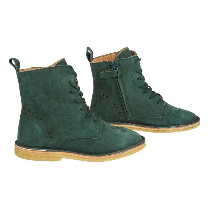 Botines con cordones de piel Emi | Verde- Imagen del producto n°2