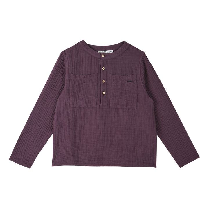 Cotton Muslin Kurta Shirt Berenjena- Imagen del producto n°0
