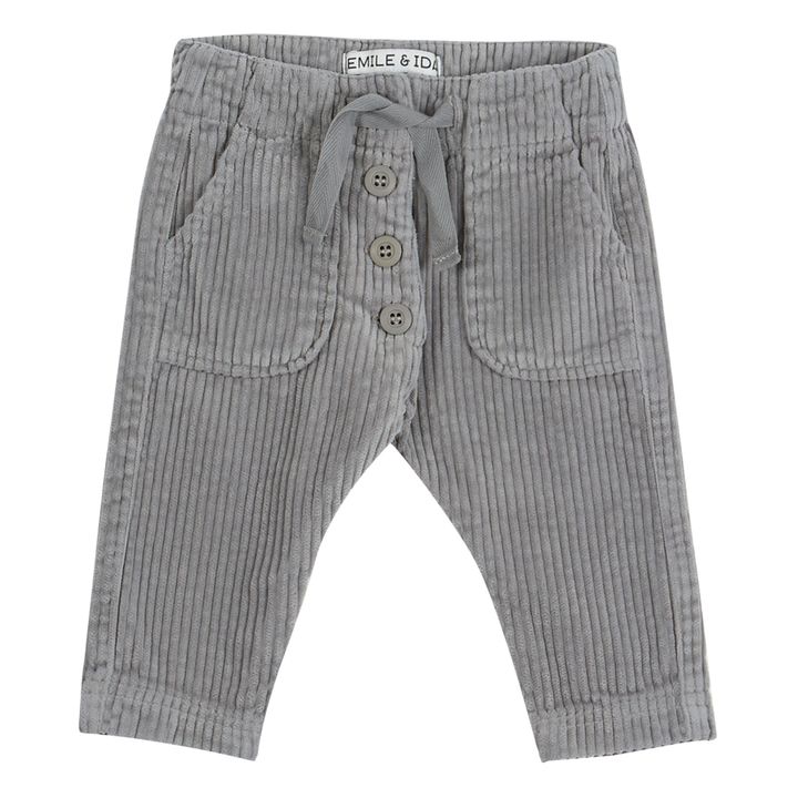 Button-Up Corduroy Trousers | Gris- Imagen del producto n°0