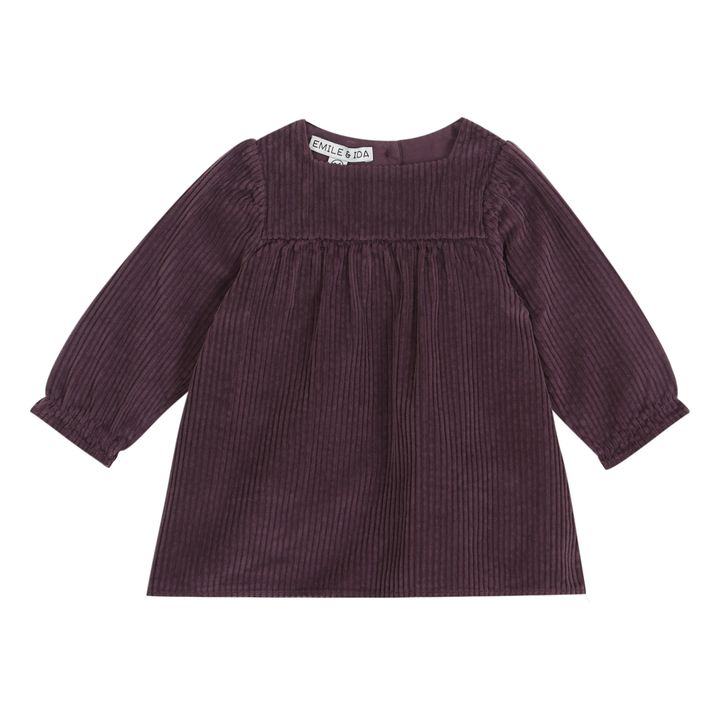 Robe Velours Côtelé Aubergine- Image produit n°0
