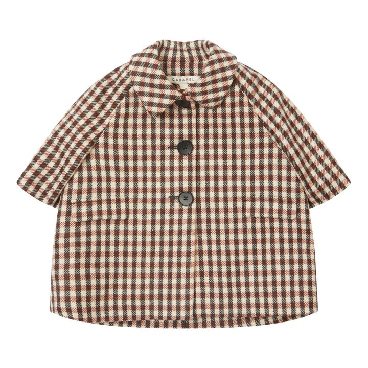 Manteau Laine Carreaux Chee | Chocolat- Image produit n°0