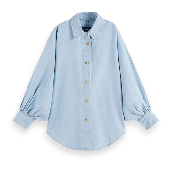 Balloon Sleeve Shirt | Light blue- Product image n°0