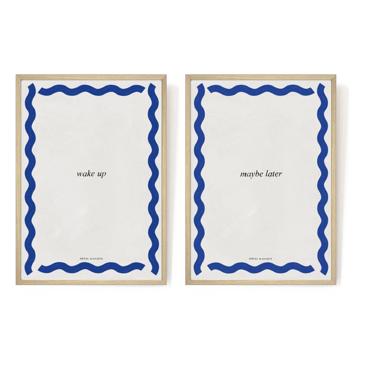 Affiches Wake up - Maybe later - Set de 2 | Bleu- Image produit n°1