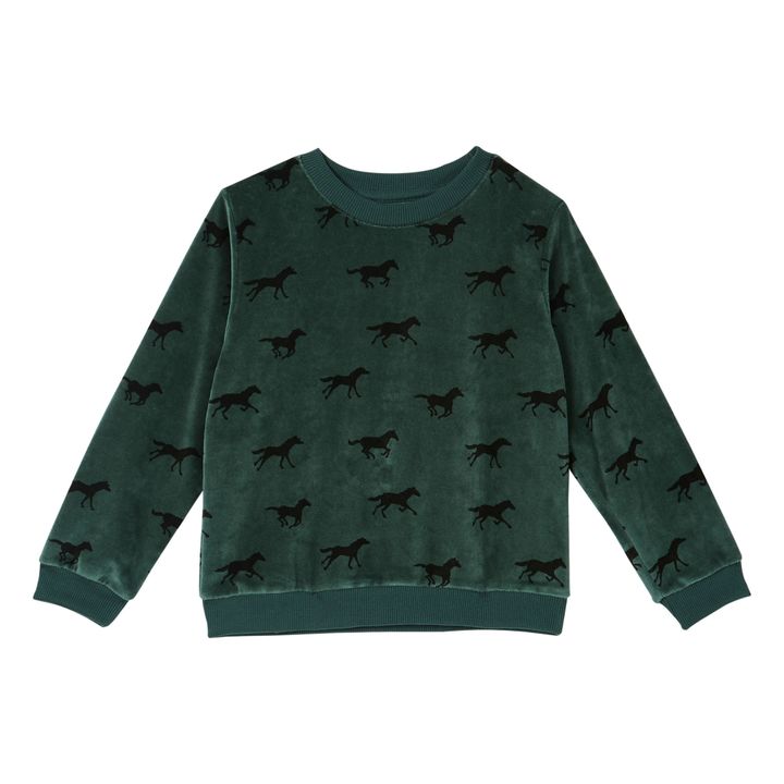 Velour Horse Sweatshirt Verde- Imagen del producto n°0