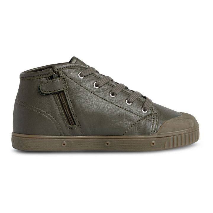 B2 Leather High-Top Sneakers | Grünolive- Produktbild Nr. 4